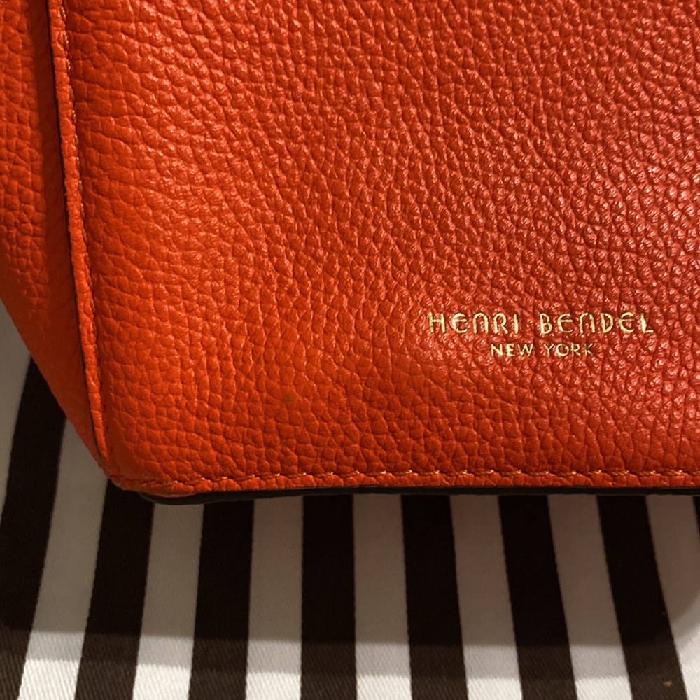 Henri Bendel Orange Influencer Mini Hobo Bucket Cross Body Bag - Picture 6 of 7